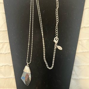 Chico’s long silver necklace